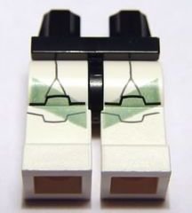 LEGO part Hips and White Legs with SW Clone Trooper and Sand Green Markings Pattern (970c01pb02)