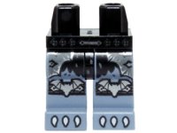 LEGO part Hips and Sand Blue Legs with Silver Buckles, Bat Knee Covers and White Claws Pattern 970c55pb06