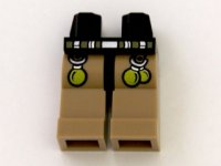 LEGO part Hips and Dark Tan Legs with Dark Tan and Silver Belt and 3 Lime Balls Pattern 970c69pb04