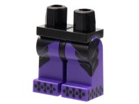 LEGO part Hips and Dark Purple Legs with Black Side Panels, Connected Dots on Toes Pattern 970c89pb05