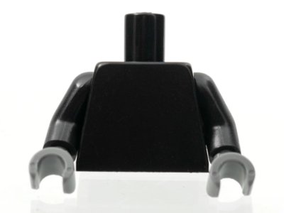 LEGO part Torso Plain / Black Arms / Dark Bluish Gray Hands (973c045)