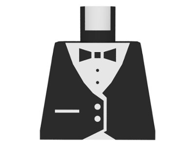 LEGO part Torso Town Vest Formal with Bow Tie Pattern (973p20)
