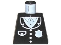 LEGO part Torso Police Suit with White Badge and Pocket Pattern 973pb0091