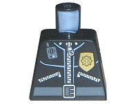 LEGO part Torso Police Leather Jacket, Gold Badge, Radio, Belt Pattern (973pb0261)