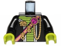 LEGO part Torso Alien Conquest Alien Shoulder Strap Pattern / Black Arms / Lime Hands 973pb0896c01