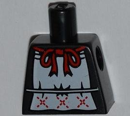 LEGO part Torso White Apron with Red Ribbon Pattern (973pb1088)