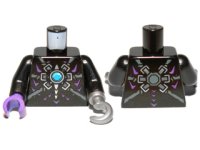 LEGO part Torso Armor with Dark Bluish Gray Belts, Star and Blue Round Jewel (Chi) Pattern / Black Arms / Dark Purple Hand Right / Flat Silver Hook Left 973pb1358c01