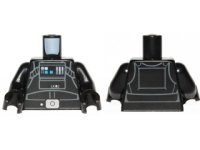 LEGO part Torso SW TIE Pilot, Detailed with Back Printing Pattern (Rebels Cartoon Style) / Black Arms / Black Hands 973pb1880c01