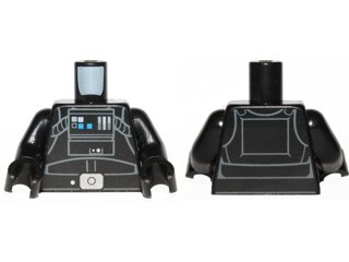 LEGO onderdeel Torso SW TIE Pilot, Detailed with Back Printing Pattern (Rebels Cartoon Style) / Black Arms / Black Hands (973pb1880c01)