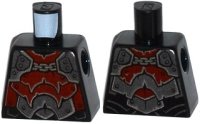 LEGO part Torso Nexo Knights Armor with Silver and Dark Red Plates, Rivets and Chain Pattern 973pb2257
