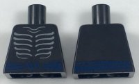 LEGO part Torso Ninjago Skeleton Ribs Gray and Dark Blue Waist Sash Pattern 973pb2787