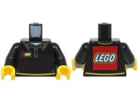 LEGO part Torso Polo Shirt with Yellow Trim, Name Badge, and Lego Logo on Back Pattern / Black Arms / Yellow Hands 973pb2850c01