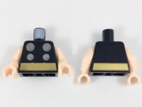 LEGO part Torso Armor with 4 Silver Circles, Gold Belt with Winged 'T' Pattern / Light Nougat Arms / Light Nougat Hands 973pb2971c01