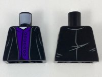 LEGO part Torso Robe over Dark Purple Vest with 7 Buttons Pattern 973pb3315