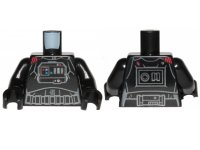 LEGO part Torso SW Armor, Front Panel, Red Commander Insignia on Right Shoulder Pattern (Iden Versio) / Black Arms / Black Hands 973pb3406c01