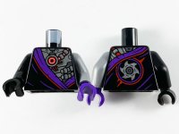 LEGO part Torso Robe with Dark Purple Hem and Silver Robot Armor Pattern / Flat Silver Arm Left / Black Arm Right / Dark Purple Hand Left / Black Hand Right 973pb3788c01