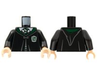LEGO part Torso Hogwarts Robe Clasped with Slytherin Crest Pattern / Black Arms / Light Nougat Hands 973pb4031c01