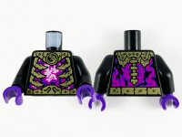 LEGO part Torso Gold Armor and Ribs, Magenta, Dark Purple and White Energy Pattern / Black Arms / Dark Purple Hands 973pb4192c01