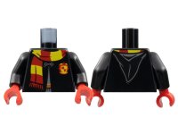 LEGO part Torso Hogwarts Robe Clasped with Gryffindor Shield and Scarf Pattern / Black Arms / Red Hands 973pb4509c01