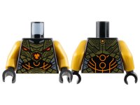 LEGO part Torso Armor with Gold Plates, Black Abdomen with Orange Circles and Lines Pattern / Pearl Gold Arms / Black Hands 973pb5272c01