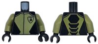 LEGO part Torso Racing Suit Gran Turismo with Olive Green Panels and Lamborghini Logo Pattern / Olive Green Arms / Black Hands 973pb5703c01