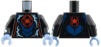 LEGO part Torso Red Spider in Circle, Metallic Light Blue and White Electricity, Dark Blue Armor Panels Pattern / Black Arms with Metallic Light Blue and White Electricity Pattern / Bright Light Blue Hands 973pb6278c01