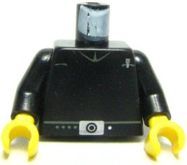 LEGO part Torso SW Imperial Shuttle Pilot Pattern / Black Arms / Yellow Hands (973psnc01)