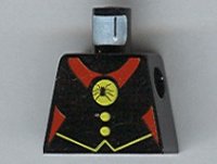 LEGO part Torso Castle Fright Knights Red Spider Medal Pattern 973px35