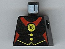 LEGO part Torso Castle Fright Knights Red Spider Medal Pattern (973px35)