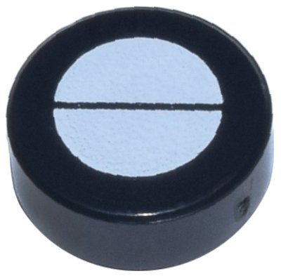 LEGO part Tile, Round 1 x 1 with White Circle with Line Pattern (98138pb433)