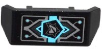 LEGO part Vehicle, Spoiler with Bar Handle with Silver and Medium Azure Circuitry, Ultra Agents Logo Vertical Pattern (Sticker) - Set 70161 98834pb02