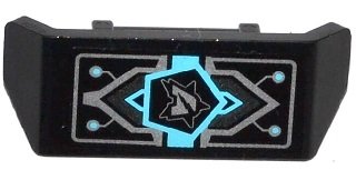 LEGO part Vehicle, Spoiler with Bar Handle with Silver and Medium Azure Circuitry, Ultra Agents Logo Vertical Pattern (Sticker) - Set 70161 (98834pb02)