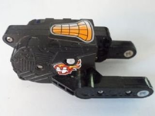 LEGO part Pullback Motor 10 x 5 x 4 Motorcycle (Motor 8) with Number 4 on Flames on Both Sides and Orange Seat Pattern (Stickers) - Set 8355 (motor8pb02)