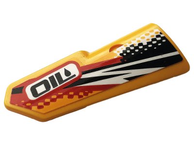 LEGO part Technic, Panneau Carrosserie #22 Très Petit Lisse, Côté A avec Motif Logo 'OIL' (Autocollant) - Set 42101 (11947pb042)