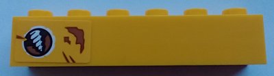 LEGO part Steen 1 x 6 con patrón Taladro y Óxido (Pegatina) - Set 70423 (3009pb238)