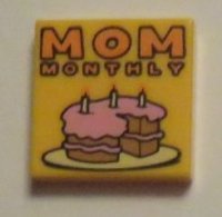 LEGO part Fliese 2 x 2 mit 'MOM MONTHLY' Muster 3068pb0919