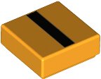 LEGO part Tile 1 x 1 with Black Stripe Pattern (BrickHeadz Minion Jumpsuit Sleeve) 3070pb217