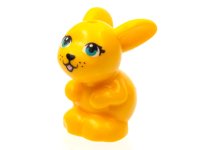 LEGO part Bunny / Rabbit, Friends, Sitting with Dark Turquoise Eyes, Black Nose and Mouth, and Bright Pink Tongue Pattern 34050pb03
