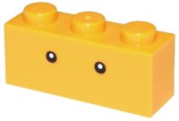 LEGO part Brick 1 x 3 with Small Black Eyes with White Pupils Pattern (Super Mario Sumo Bro Upper Face) 3622pb142