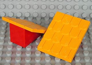 LEGO part Duplo Roof Sloped 30 4 x 4 with Shingles Profile and Red Base (4860c03)