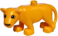 LEGO part Duplo Cat, Large, Adult Female (Lioness) with Black Nose and Eyes Semicircular Pattern 53920c01pb03