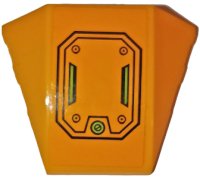 LEGO part Wedge 4 x 3 Triple Curved No Studs with Black Octagonal Hatch and Lime Screw and Vents Pattern (Sticker) - Set 76059 64225pb023