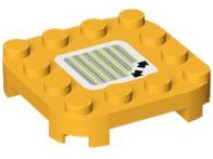 LEGO part Plate, Modified 4 x 4 with Rounded Corners and 4 Feet with Super Mario Scanner Code 2 Arrows Pattern (Sticker) - Set 71409 66792pb010