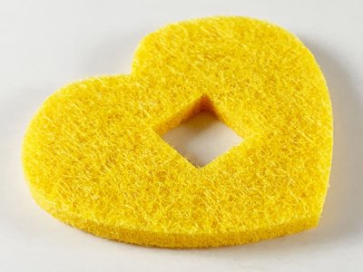 LEGO onderdeel Felt Fabric 5 x 4 Heart Thick with Square Hole (66828)