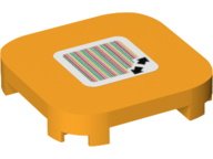 LEGO part Tile, Modified 4 x 4 with Rounded Corners and 4 Feet with Super Mario Scanner Code Double Arrows Pattern (Sticker) - Sets 71364 / 71368 68869pb003