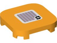 LEGO part Tile, Modified 4 x 4 with Rounded Corners and 4 Feet with Super Mario Scanner Code 2 Arrows Cycle Pattern (Sticker) - Set 71368 68869pb005