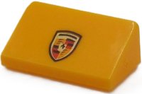 LEGO part Slope 30 1 x 2 x 2/3 with Porsche Logo Pattern 85984pb487