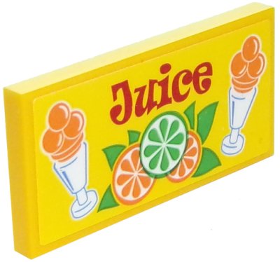 LEGO part Tile 2 x 4 with 'Juice' Pattern (Sticker) - Set 10261 (87079pb0486)