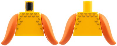 LEGO part Torso with Gold Scales Pattern / Reddish Orange Fins (973pb6434c01)