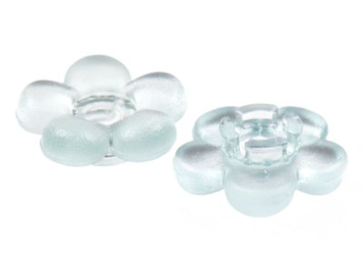 LEGO part Clikits, Icon Flower 5 Petals 2 x 2 Small with Pin, Frosted (Solid and Transparent Colors) (45453)
